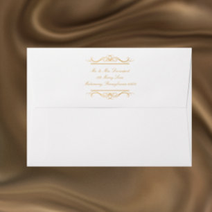 Personalised Modern Elegant Gold & White Wedding Envelope