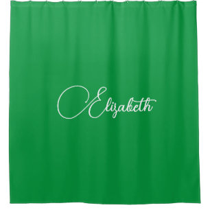 Personalised Modern Elegant Kelly Green Template Shower Curtain