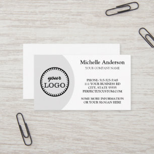 Personalised Modern elegant logo minimal white Business Card