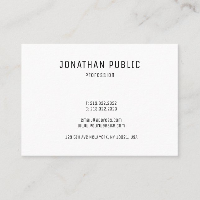Personalised Modern Elegant Minimalistic Template Business Card (Front)