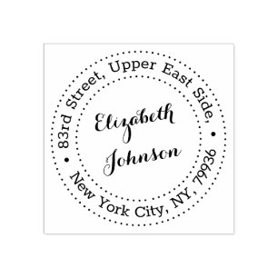 Personalised Modern Elegant Name Return Address Rubber Stamp