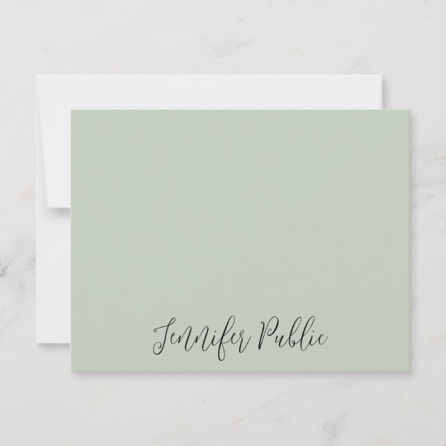 Personalised Modern Elegant Script Name Flat Card (Front)