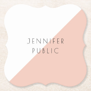 Personalised Modern Elegant Simple Template Trendy Paper Coaster