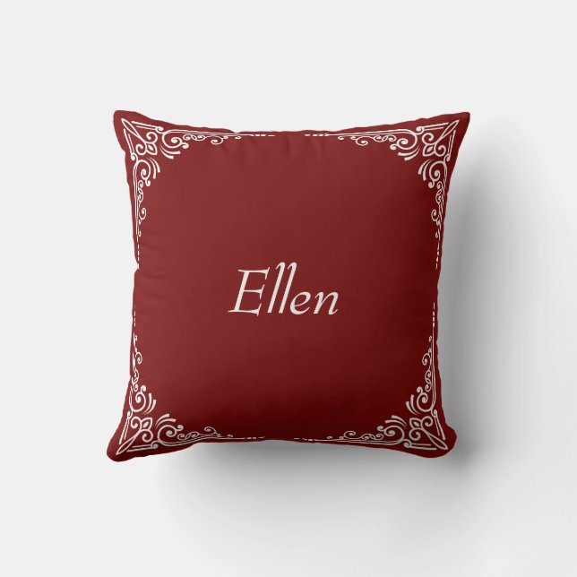 Personalised Modern Elegant Typography Name  Cushion (Back)