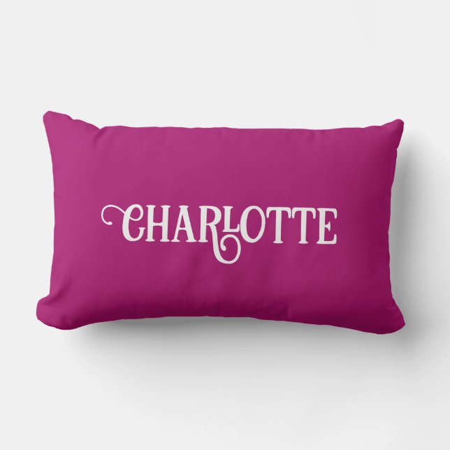 Personalised Modern Elegant Typography Name  Lumbar Cushion (Front)