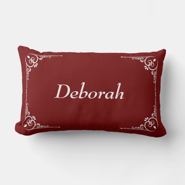 Personalised Modern Elegant Typography Name Lumbar Cushion (Front)