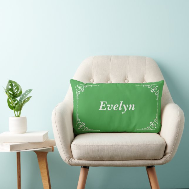 Personalised Modern Elegant Typography Name Lumbar Cushion (Chair)