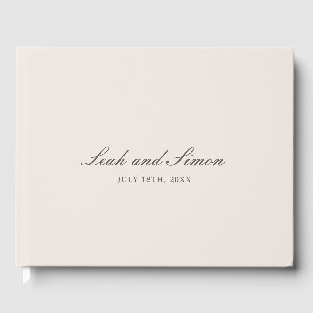Personalised Modern Elegant Wedding Guest Book (Front)