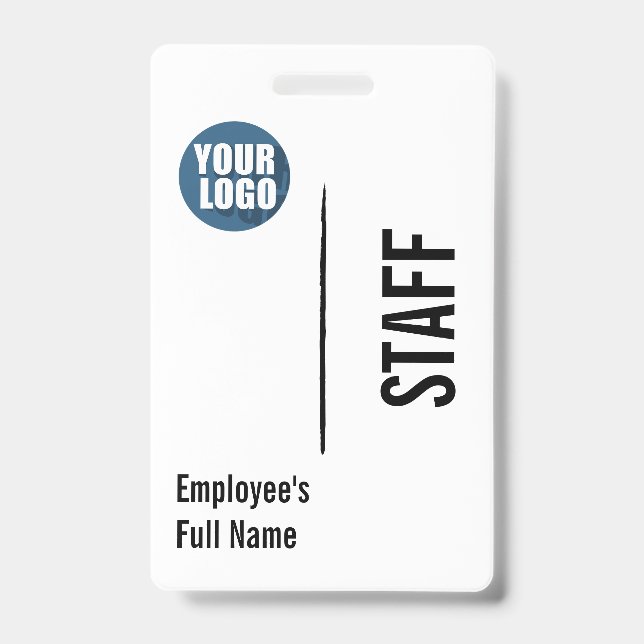 Personalised Modern Employee Logo  ID Badge (Front)