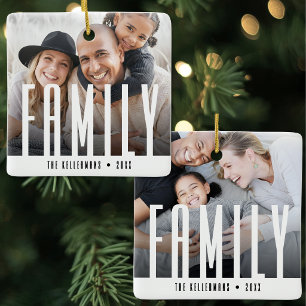 Personalised Modern Family 2 Photo Ceramic Ornament