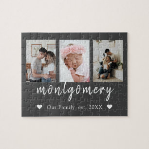 Personalised Modern Family 3-Photo Collage Jigsaw Puzzle