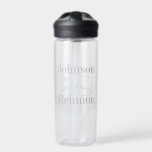 Personalised Modern Family Reunion Typography Water Bottle<br><div class="desc">This is a stylish, modern, minimal, grey, personalised, family reunion design. It has space for you to add your first name and family name along with the year of your reunion. It is in trending grey with stylish script typography. This stylish, typography design is perfect for your fun family reunion,...</div>