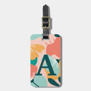 Personalised Modern Floral Acrylic Luggage Tag
