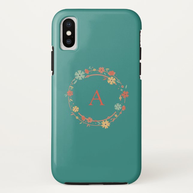 Personalised Modern Floral Garland Case-Mate iPhone Case (Back)