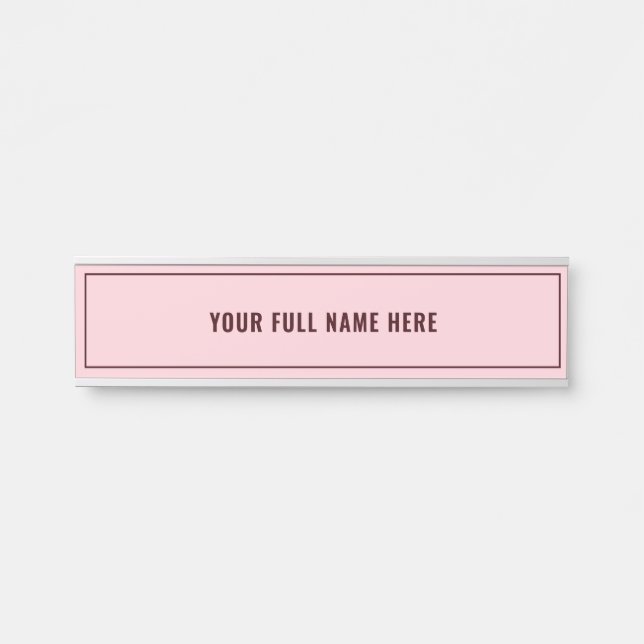 Personalised Modern Framed Your Name Door Sign (Front)
