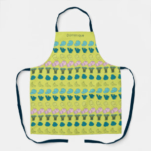 Personalised Modern Fruit & Veggie Print Apron
