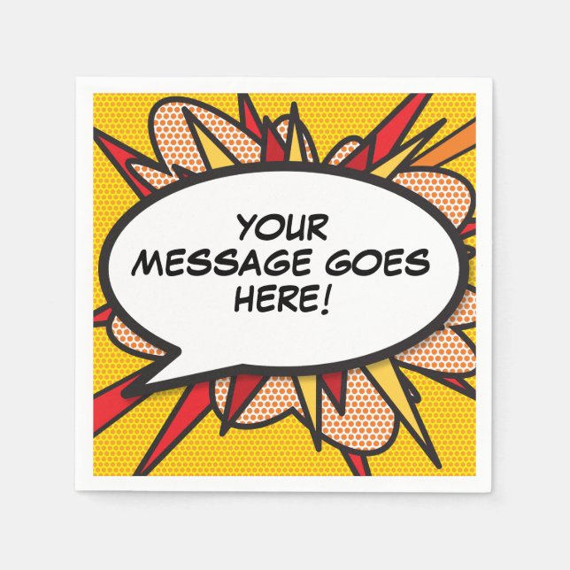 Personalised Modern Fun Speech Bubble Napkin (Front)
