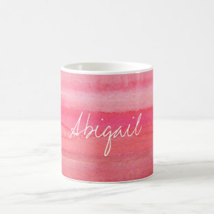 Personalised Modern Girl Pink Rose Coffee Mug