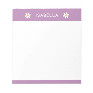 Personalised Modern Girly Daisy Name Notepad