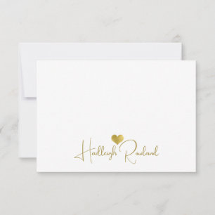 Personalised Modern Gold Handwritten Script Name  Card