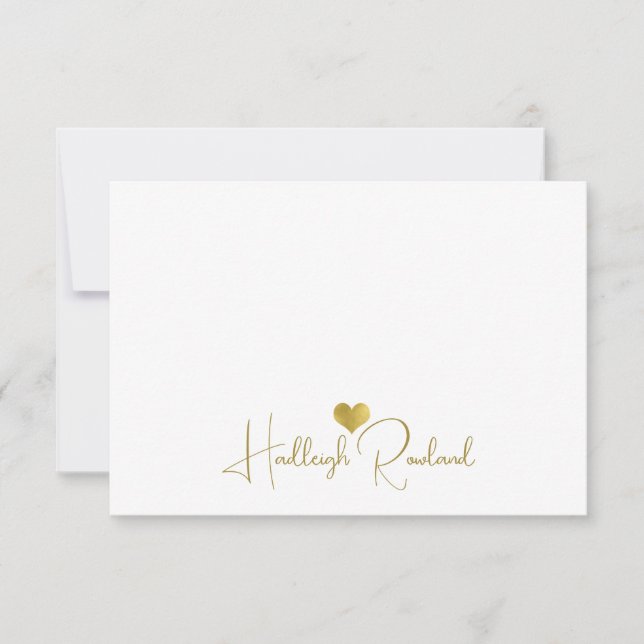 Personalised Modern Gold Handwritten Script Name  Card (Front)