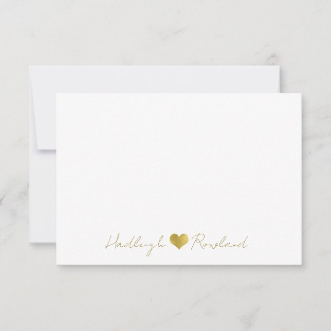 Personalised Modern Gold Handwritten Script Name  Card (Front)
