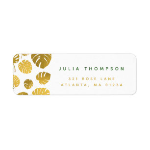 Personalised Modern Gold Monstera Leaves Pattern