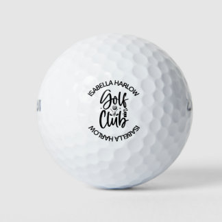Personalised Modern Golf Club Name Balls
