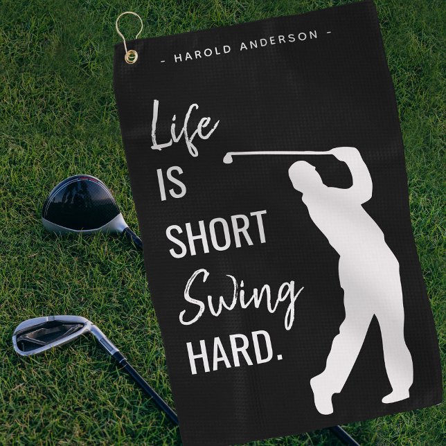 Personalised Modern Golfer Quote  Golf Towel (Creator Uploaded)