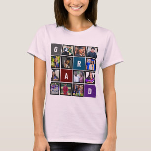 Personalised Modern Grad Photo Collage Graduation T-Shirt