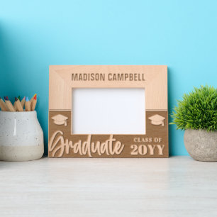 Personalised Modern Graduate Typography Graduation Etched Frames