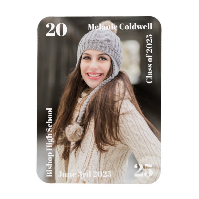 Personalised Modern Graduation Announcement Magnet (Vertical)
