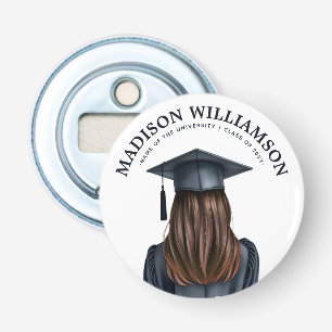 Personalised Modern Graduation Female Graduate Bottle Opener