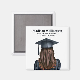Personalised Modern Graduation Female Graduate Magnet