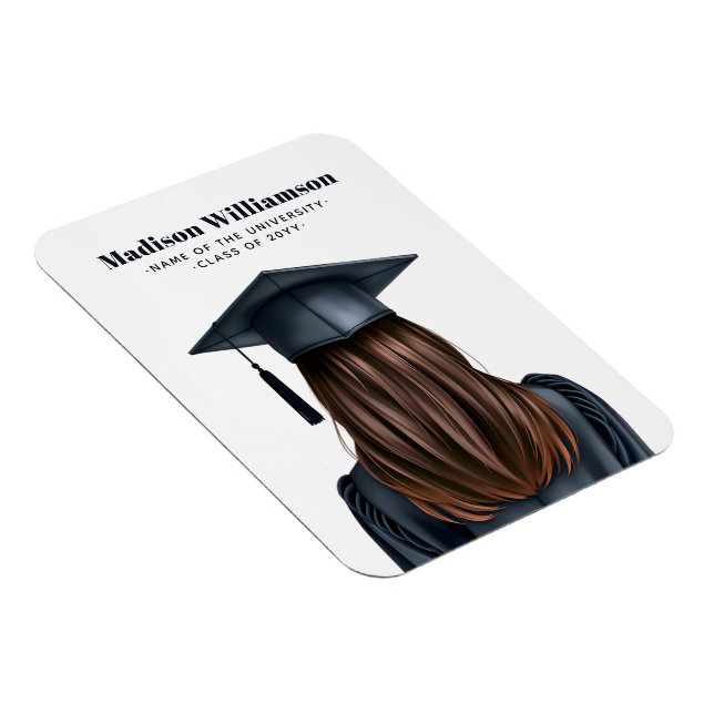 Personalised Modern Graduation Female Graduate Magnet (Right Side)