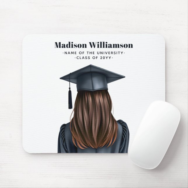 Personalised Modern Graduation Female Graduate Mouse Pad (With Mouse)