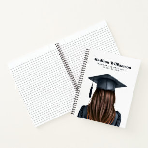 Personalised Modern Graduation Female Graduate Notebook