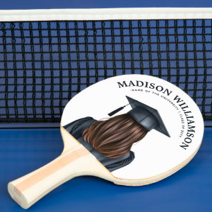 Personalised Modern Graduation Female Graduate Ping Pong Paddle