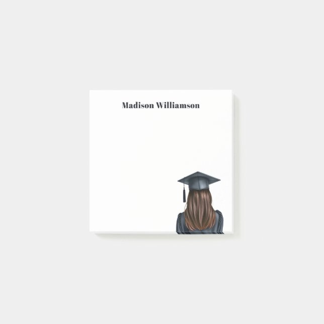 Personalised Modern Graduation Female Graduate Post-it Notes (Front)