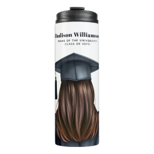 Personalised Modern Graduation Female Graduate Thermal Tumbler