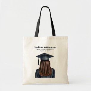 Personalised Modern Graduation Female Graduate Tote Bag