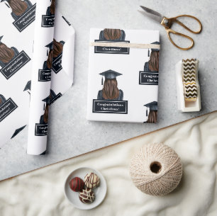 Personalised Modern Graduation Female Graduate Wrapping Paper