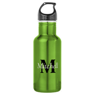 Personalised Modern Green Monogram  532 Ml Water Bottle