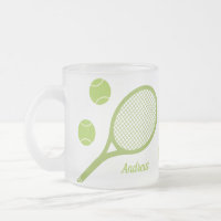 Personalised Modern Green Tennis Ball Racket