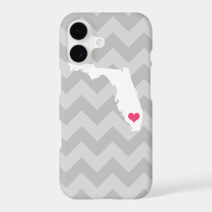 Personalised Modern Grey Chevron Florida Heart