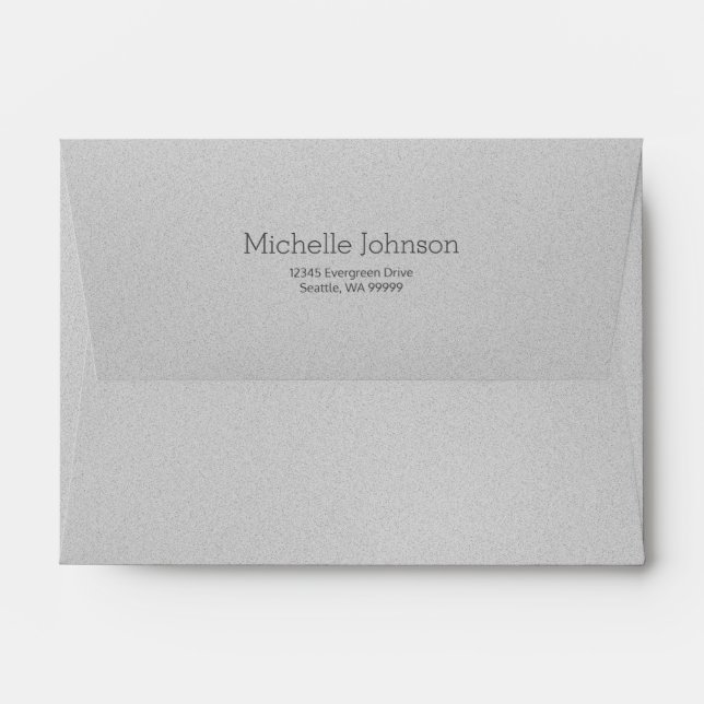 Personalised Modern Grey Grainy Texture Envelope (Back (Top Flap))