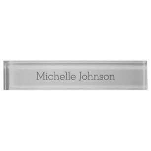 Personalised Modern Grey Grainy Texture Nameplate