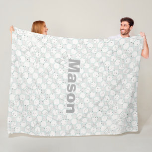 Personalised Modern Grey Teepee Pattern Fleece Blanket