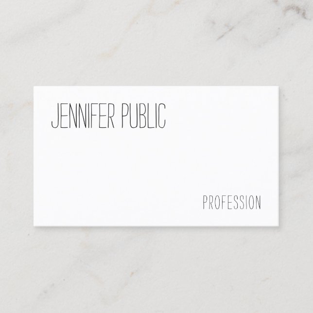 Personalised Modern Hand Text Minimalist Template Business Card (Front)