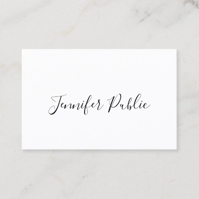 Personalised Modern Handwriting Script Elegant Business Card (Front)